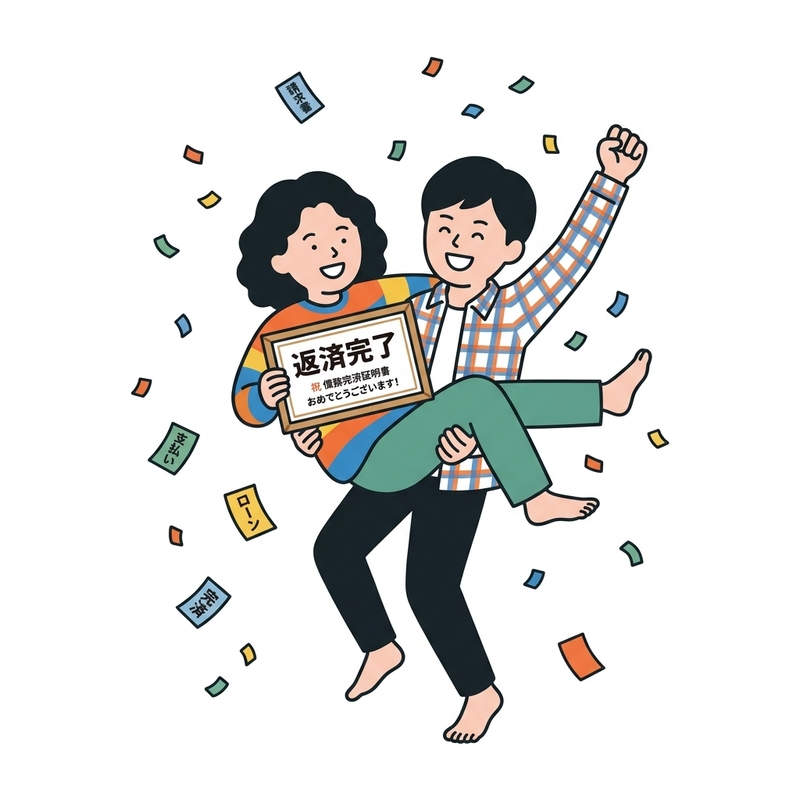 完済で喜ぶカップル